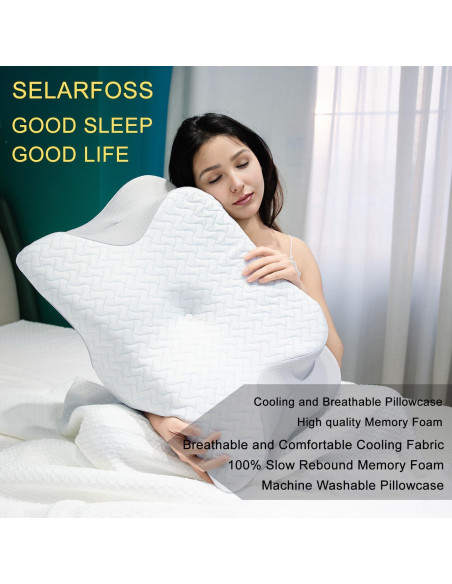Almohada Cervical Ergonómica SELARFOSS Espuma Viscoelástica Almohada Cervical Ergonómica SELARFOSS Espuma Viscoelástica
