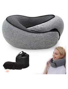 Almohada de Cuello de Viaje Fangool Espuma Viscoelástica Gris