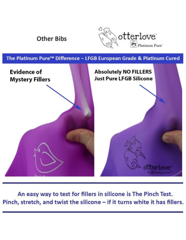 Babero de Silicona Otterlove - 2 Piezas Elefantes y Nutrias