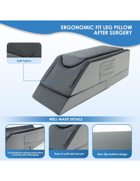 Cojín Elevador de Piernas Ajustable Kehangte 4 Alturas