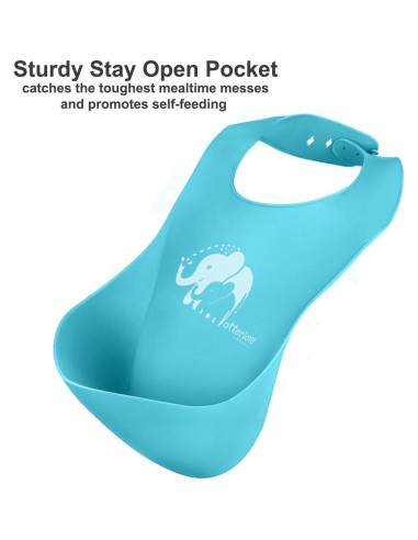 Babero de Silicona Otterlove - 2 Piezas Elefantes y Nutrias
