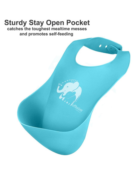 Babero de Silicona Otterlove - 2 Piezas Elefantes y Nutrias