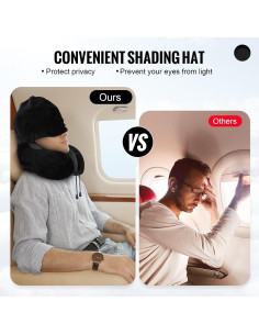 Almohada de viaje Cirorld con capucha y espuma viscoelástica 2