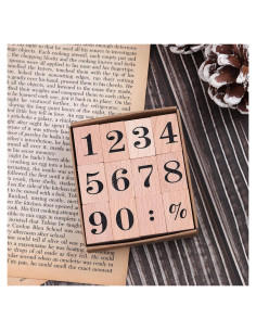 Juego de Sellos de Goma Dizdkizd 12 Piezas Números 0-9