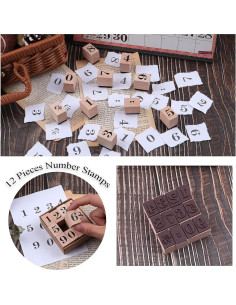 Juego de Sellos de Goma Dizdkizd 12 Piezas Números 0-9 2