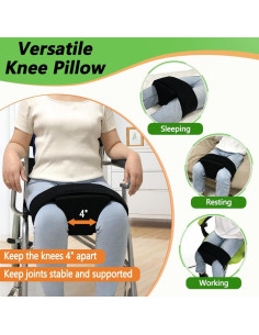 AOSSA Almohada Separadora de Rodillas Ortopédica Negra 2