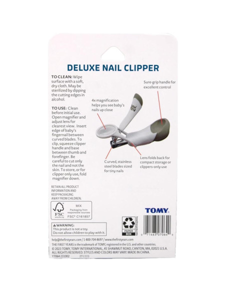Cortauñas Deluxe para Bebés Tomy con Lupa 4x - 1 Paquete Cortauñas Deluxe para Bebés Tomy con Lupa 4x - 1 Paquete