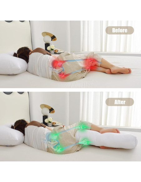 Almohada para Rodilla Suhedy 66x35 cm Algodón Blanco