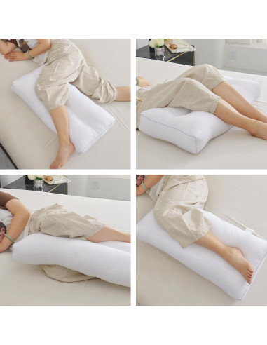 Almohada para Rodilla Suhedy 66x35 cm Algodón Blanco