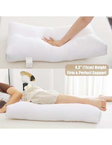 Almohada para Rodilla Suhedy 66x35 cm Algodón Blanco