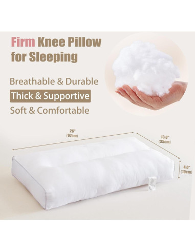 Almohada para Rodilla Suhedy 66x35 cm Algodón Blanco