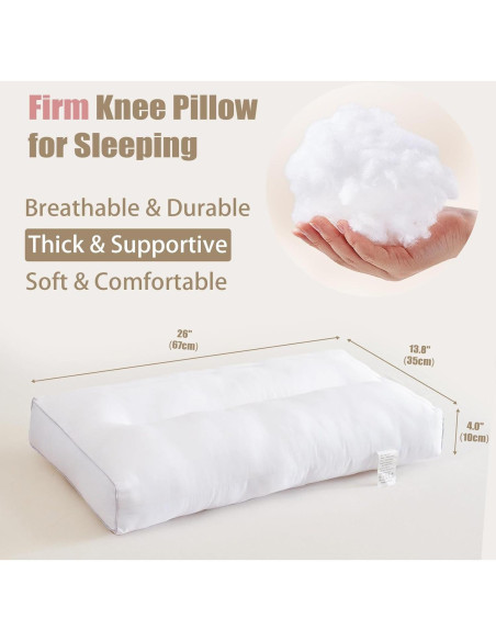 Almohada para Rodilla Suhedy 66x35 cm Algodón Blanco
