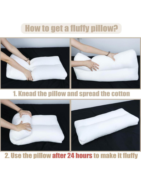 Almohada para Rodilla Suhedy 66x35 cm Algodón Blanco