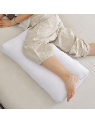Almohada para Rodilla Suhedy 66x35 cm Algodón Blanco