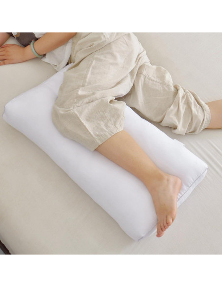 Almohada para Rodilla Suhedy 66x35 cm Algodón Blanco