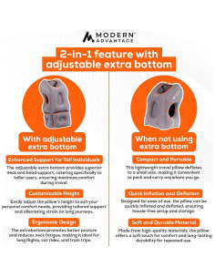 Almohada de Viaje Inflable Modern Advantage API 2.0 Gris 2