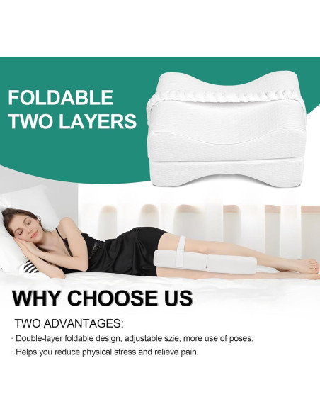 Almohada para Rodillas Pozico Ajustable Ergonómica Blanca