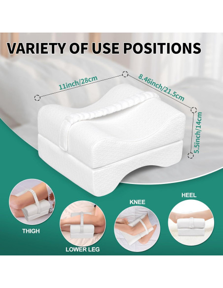 Almohada para Rodillas Pozico Ajustable Ergonómica Blanca