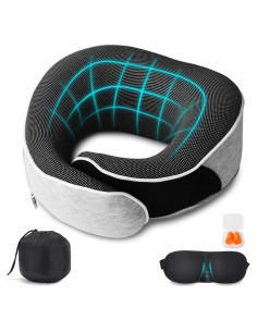 Almohada de viaje MILADO espuma viscoelástica gris claro