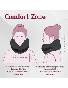 Almohada de Viaje BSAMW - Espuma de Memoria Ajustable Negra 2