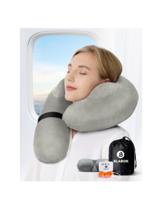 Almohada de Cuello Inflable BLABOK para Viajar Gris