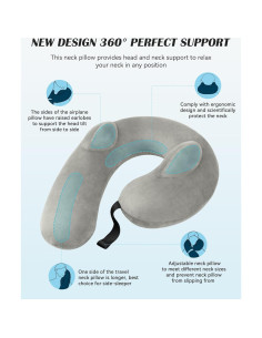 Almohada de Cuello Inflable BLABOK para Viajar Gris 2