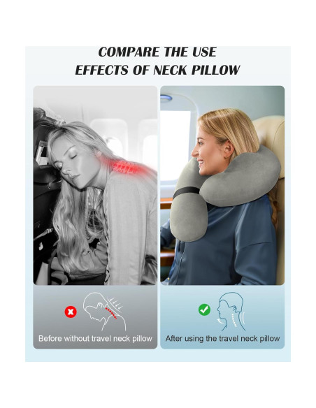 Almohada de Cuello Inflable BLABOK para Viajar Gris