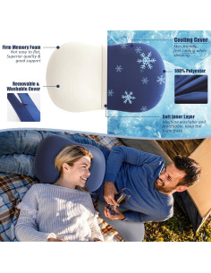 Almohada de Camping Suhedy Viscoelástica Refrigerante 46x27cm 2