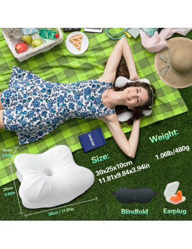 Almohada Cervical Viscoelástica SAHEYER Camping 30x25cm