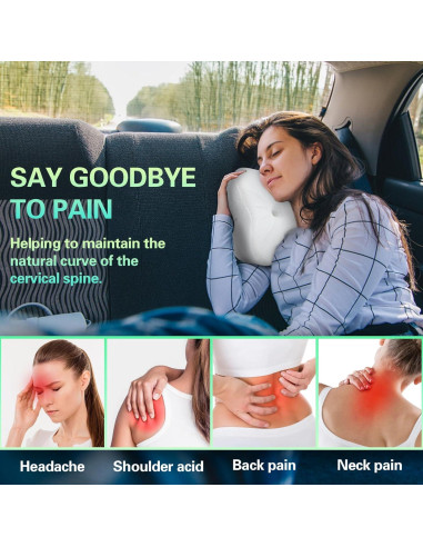 Almohada Cervical Viscoelástica SAHEYER Camping 30x25cm