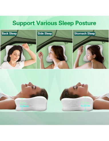 Almohada Cervical Viscoelástica SAHEYER Camping 30x25cm