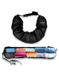 Almohada de Viaje TUBE Negra - Empaque Ropa Extra 3 Días