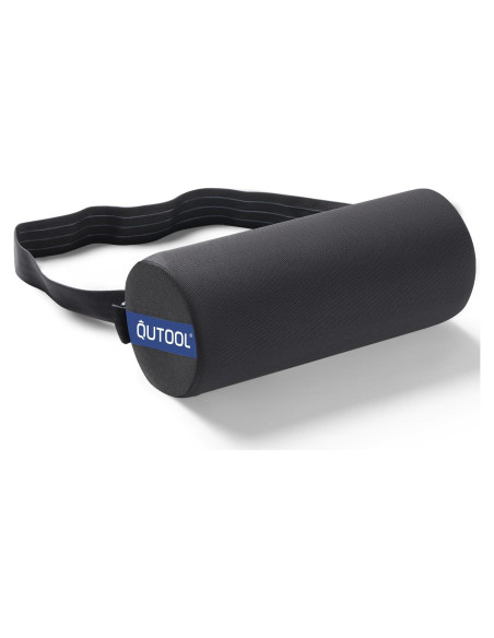 Almohada Lumbar QUTOOL Firme Negra para Silla y Coche