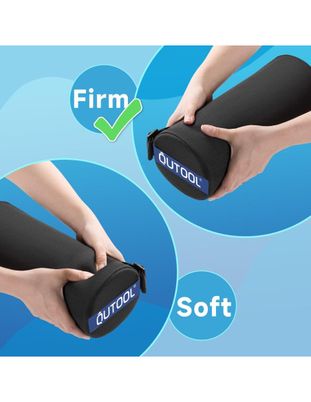 Almohada Lumbar QUTOOL Firme Negra para Silla y Coche