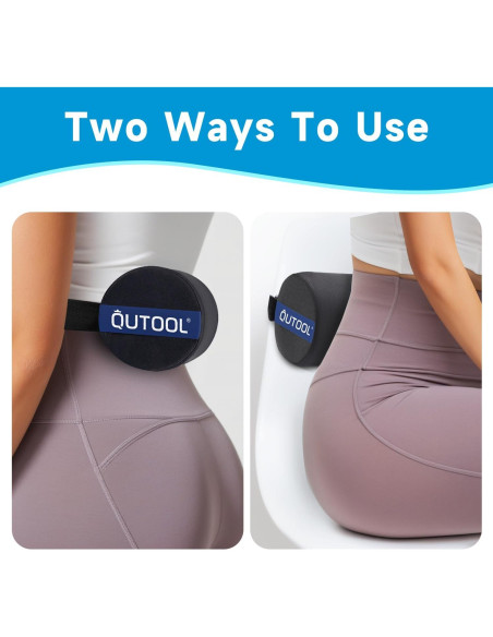 Almohada Lumbar QUTOOL Firme Negra para Silla y Coche