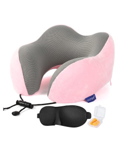 Almohada de Viaje GOTDYA Espuma de Memoria Rosa 27.94x23.37cm