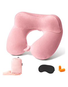 Almohada Inflable de Viaje Anmerl Rosa Terciopelo 150g
