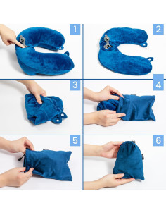 Almohada Inflable de Viaje Anmerl Rosa Terciopelo 150g 2