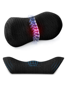 Almohada Lumbar OUGMMGOU Espuma Viscoelástica Negra