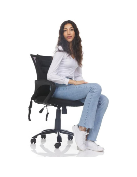 Cojín Lumbar Ortopédico FOMI Ajustable | Espuma Viscoelástica y Gel | Alivio Dolor Espalda y Ciática | 48x43 cm