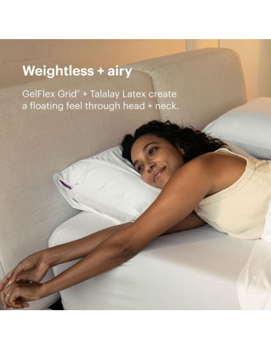 Almohada de Cama Púrpura Rey Bajo - GelFlex Hipoalergénica