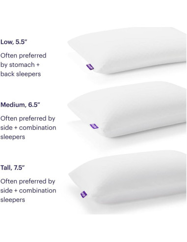 Almohada de Cama Púrpura Rey Bajo - GelFlex Hipoalergénica