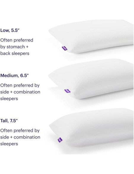 Almohada de Cama Púrpura Rey Bajo - GelFlex Hipoalergénica Almohada de Cama Púrpura Rey Bajo - GelFlex Hipoalergénica