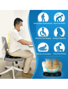 Almohada de Donut AOSSA para Hemorroides y Ciática 37x37cm 2