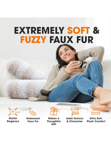 Cojines Cilíndricos Cheer Collection Piel Sintética 20x60 cm 2pk