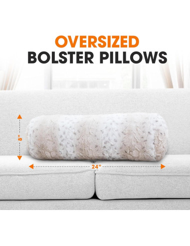 Cojines Cilíndricos Cheer Collection Piel Sintética 20x60 cm 2pk