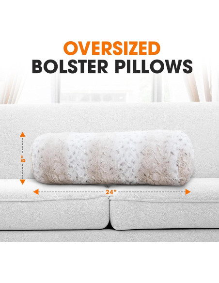 Cojines Cilíndricos Cheer Collection Piel Sintética 20x60 cm 2pk