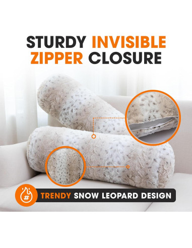 Cojines Cilíndricos Cheer Collection Piel Sintética 20x60 cm 2pk