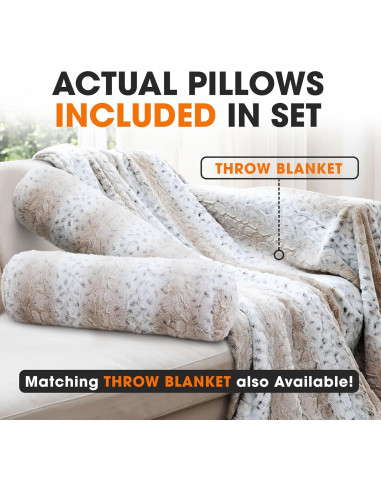 Cojines Cilíndricos Cheer Collection Piel Sintética 20x60 cm 2pk