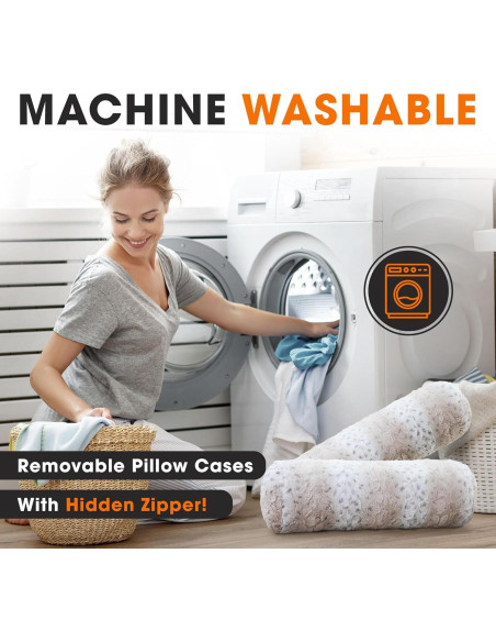 Cojines Cilíndricos Cheer Collection Piel Sintética 20x60 cm 2pk